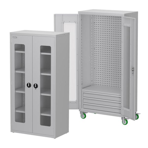 經典系統工作站 | 雙壓克力門高櫃