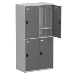 FBB-204-配置吊衣桿及活動棚板1格1片